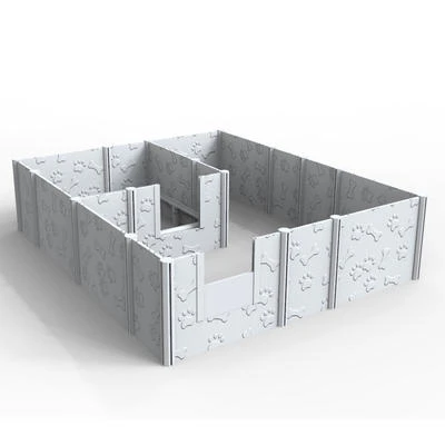 White PVC whelping box with anti-crush rail and removable door panels White PVC whelping box with anti-crush rail and removable door panels